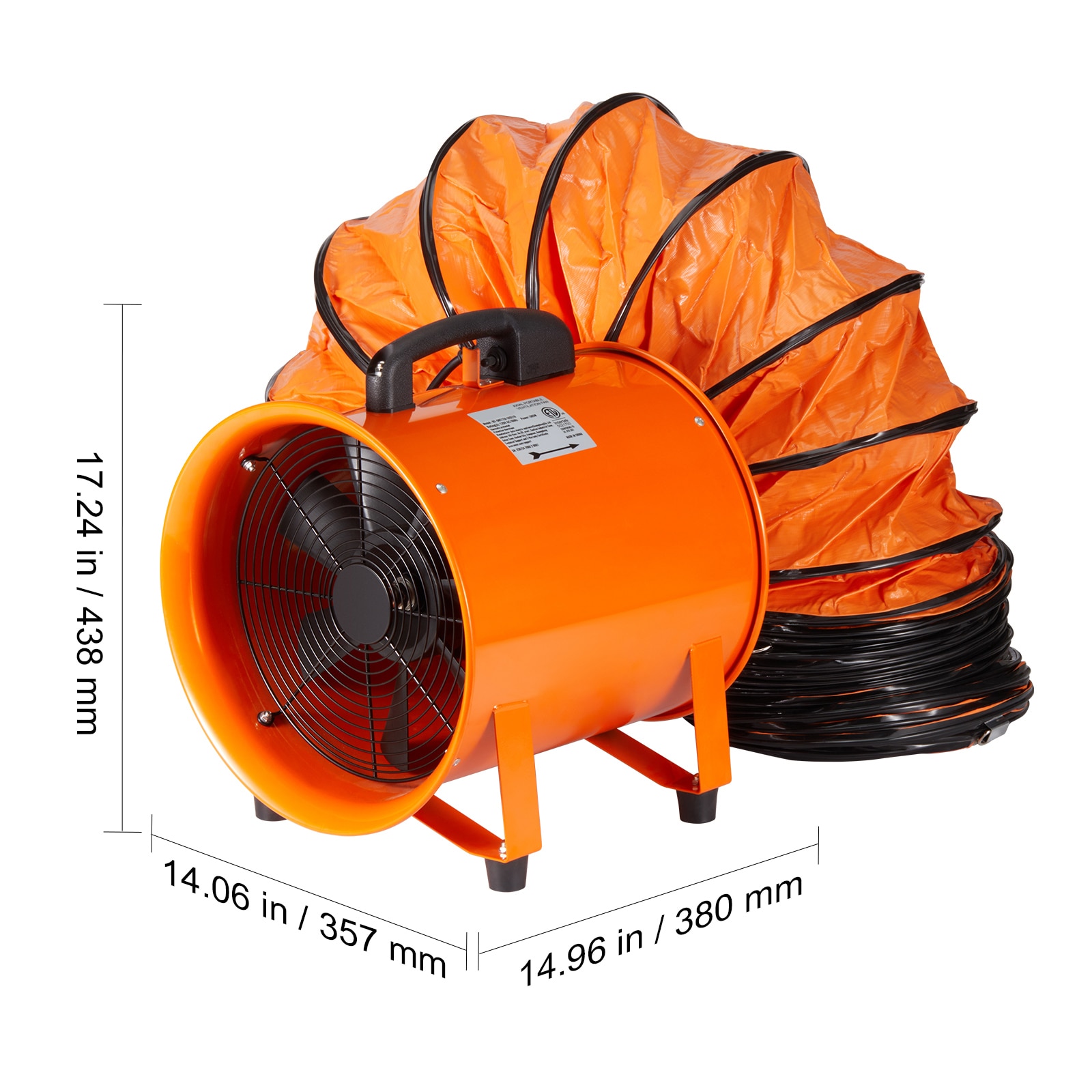 Portable Industrial Ventilator Fan With Flexible Duct Hose_voghion.com